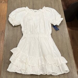 Habitual Dress -  Charming White Eyelet Dress